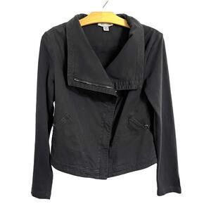 Marrakech for Anthropologie Faravel Moto Jacket Vintage Black Full Zip Grunge M